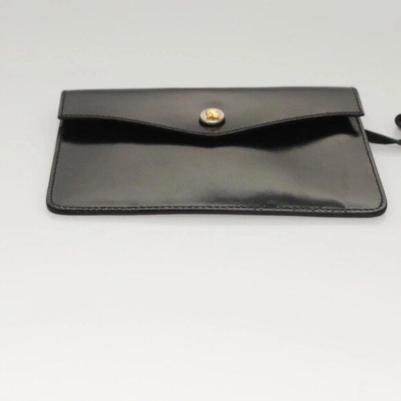 Salvatore Ferragamo Hand Bag Enamel Black Auth - Picture 14 of 16